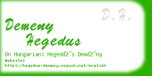 demeny hegedus business card